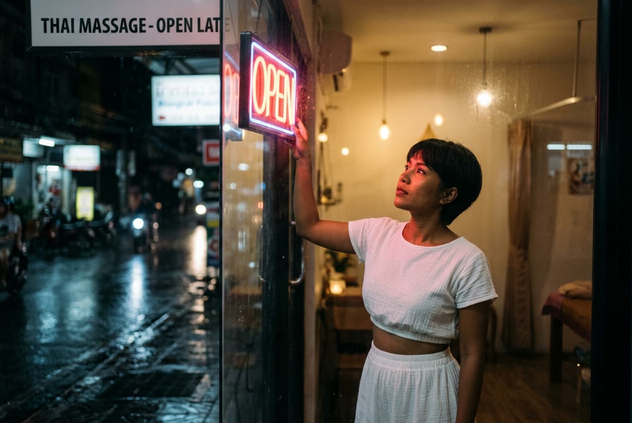 นวดดึก กรุงเทพ 2569 — ร้านเปิดหลังเที่ยงคืน ครบทุกย่าน